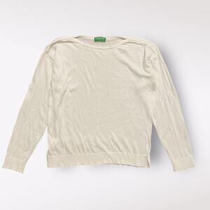United Colors‎ of Benetton White Boatneck Sweater Size S